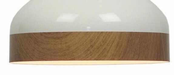 Ø 45cm Hängelampe Moondrop 30 cm weiß mit holzbraun Artdelight 8719831730933