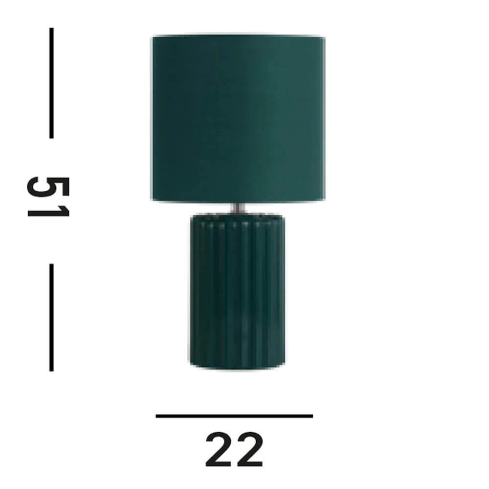 Grüne Tischlampe Groove Keramik Searchlight 5053423274058