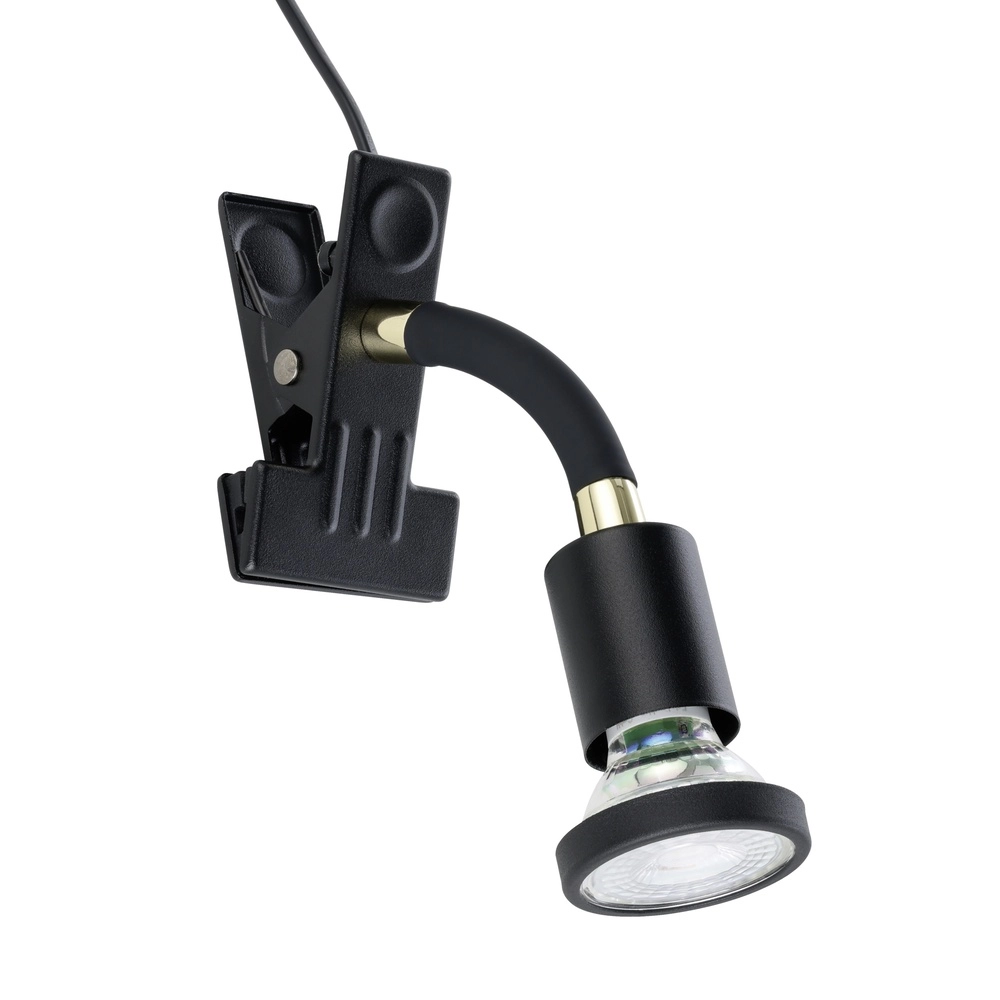 Klemmpunkt Parrini Schalter – schwarz/Messing – 1x GU10