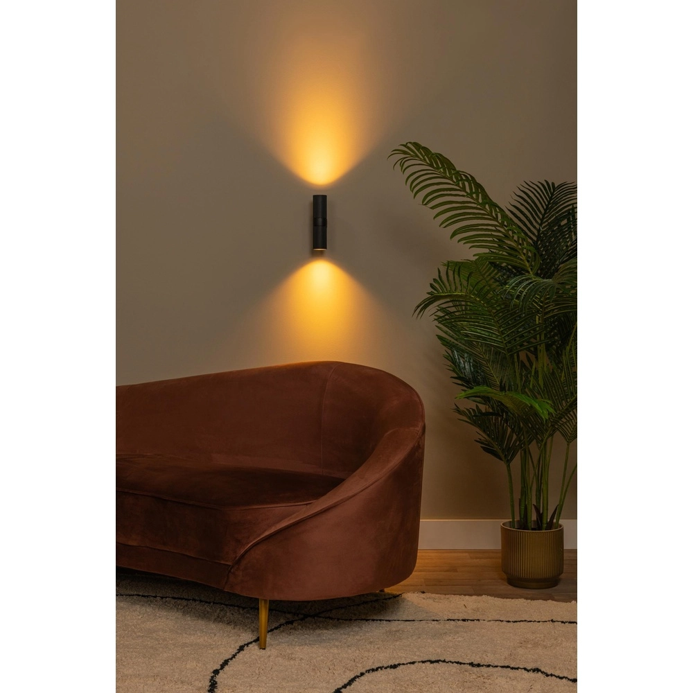 Design-Wandspot Clubs Schwarz Oben & Runter Lucide 5411212093905