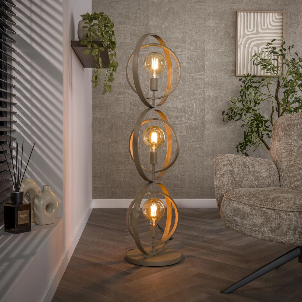 3-Licht Sand-Bodenlampe Turn E27 - Ø 40cm