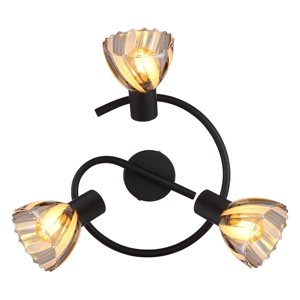 Deckenlampe 3-Leuchten Zachery Schwarz Globo 9007371525508