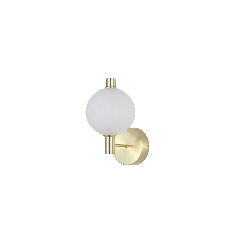 Design-Wandleuchte Luminique Gold mit weißem Glas