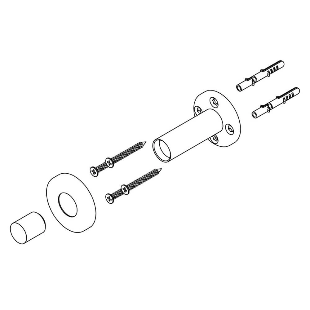 Türstopper Stelo Wand mit Rosette Edelstahl Intersteel 8714186053461