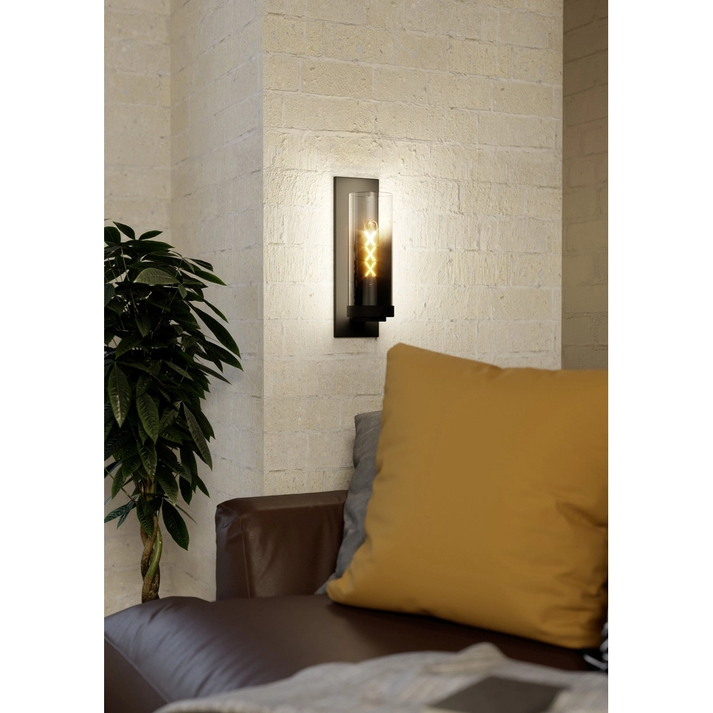Schwarze Wandlampe Toothill mit Rauchglas Eglo 9002759440039