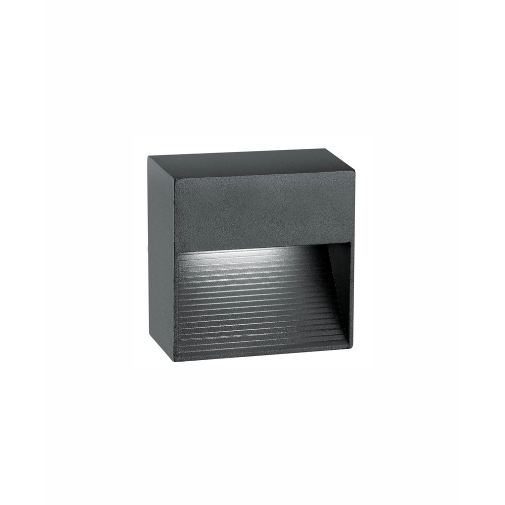 Quadratische Wandleuchte Krypton 8,5cm grau