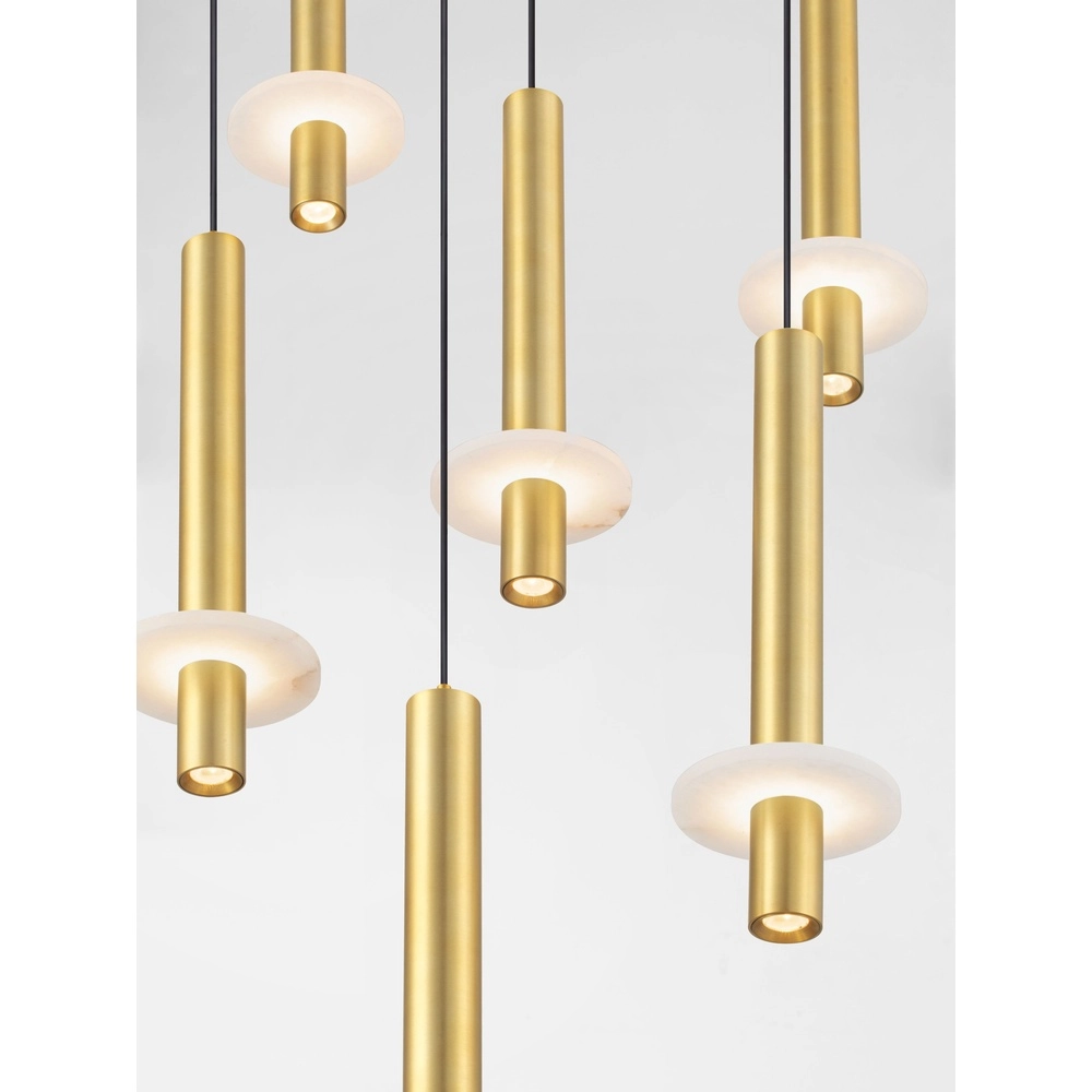 Design-Pendellampe Noemi Gold mit weißem Ø 47 cm Lyora 5212063503311