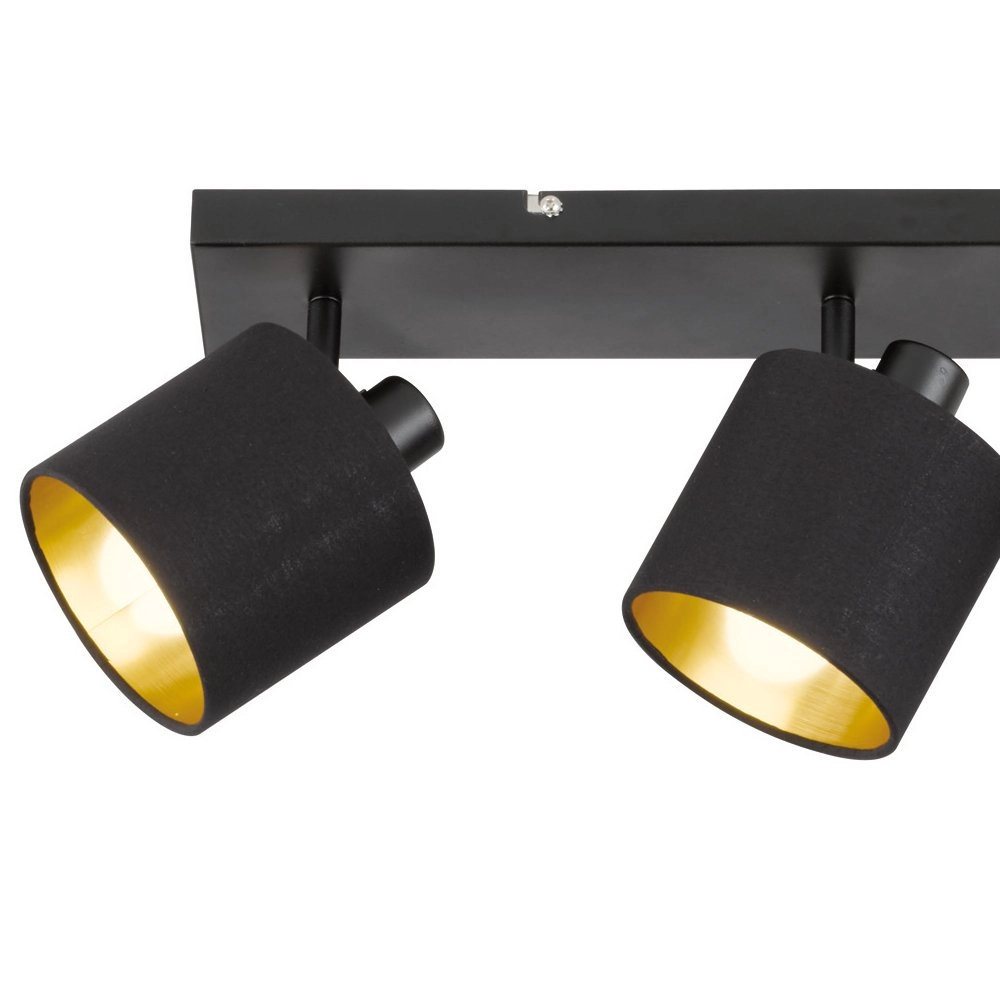 Deckenstrahler Tommy 4 Lichtschwarz mit gold Trio 4017807388985