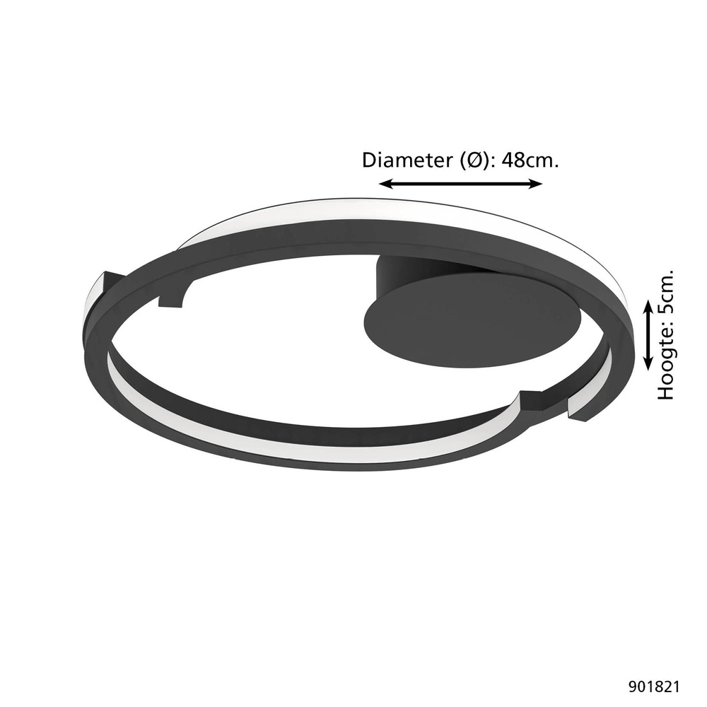 Deckenlampe Mezzomonte schwarz Eglo 9008606360185