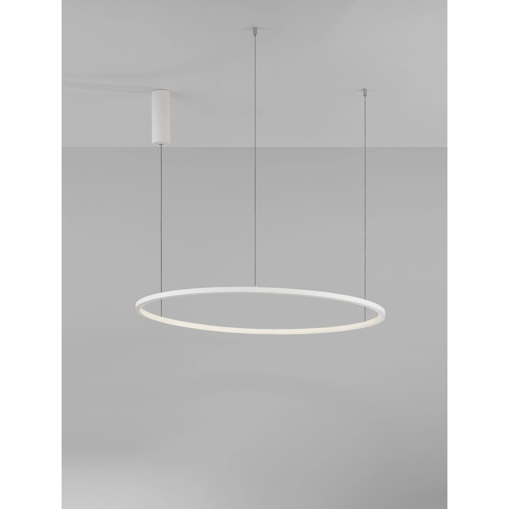Runde Pendelleuchte Tarquin weiß Ø 80cm