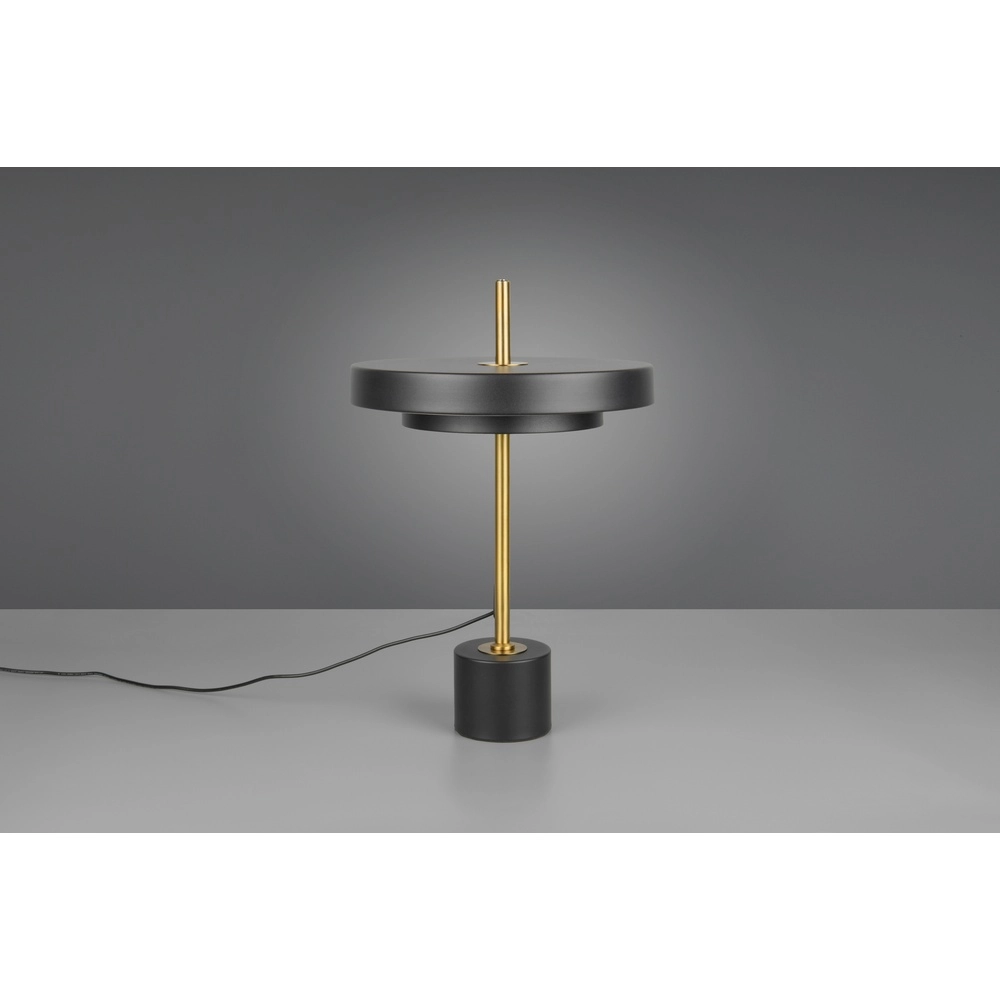 Design-Tischleuchte Keaton schwarz mit gold Trio 4017807655865