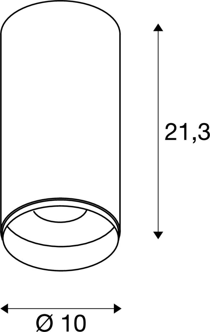 Aufbauspot Numinos L Dali Zylinder schwarz 2700K - 24gr SLV 4024163247528