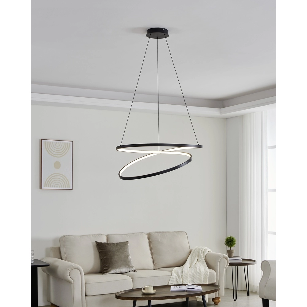 Ø 70cm LED-Pendellicht Ruotale Schwarz Eglo 9008606303526