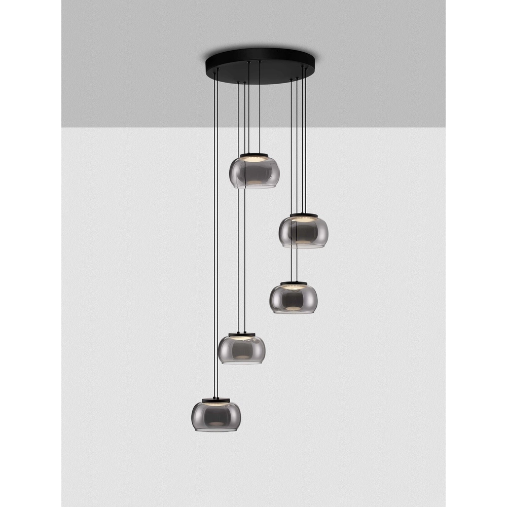 Moderne Pendelleuchte Bios 5-flammig schwarz Lyora 5212017458537