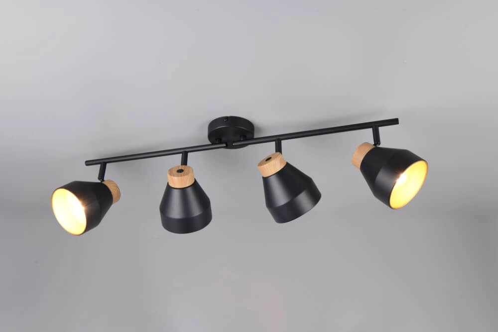 Design Deckenleuchte 4-flammig Valentin schwarz Trio 4017807637434