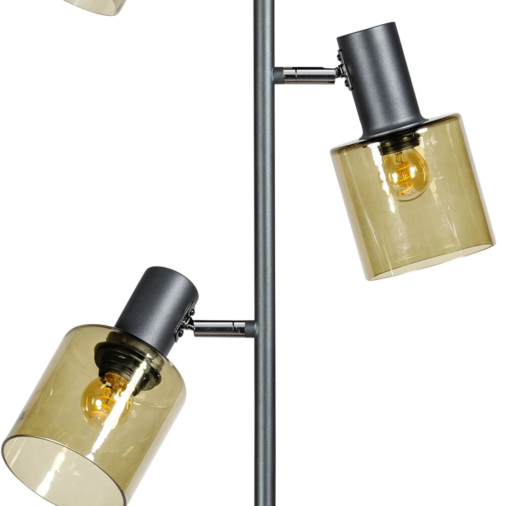 Stehleuchte aus Glas Sledge Glass 3-flammig schwarz mit goldenem Glas ETH 8720195302889