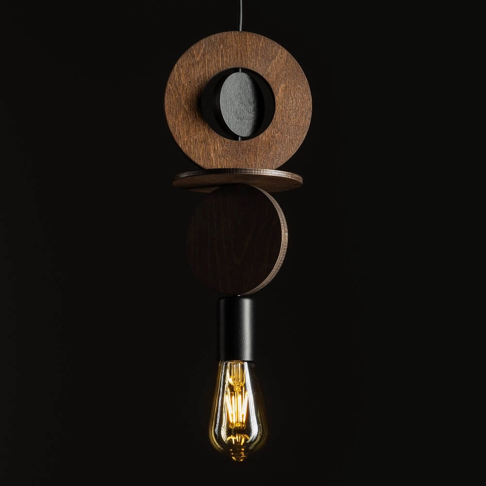 Design-Pendelleuchte Drops Wood C 1-helles Holz Lyora 5903139111751