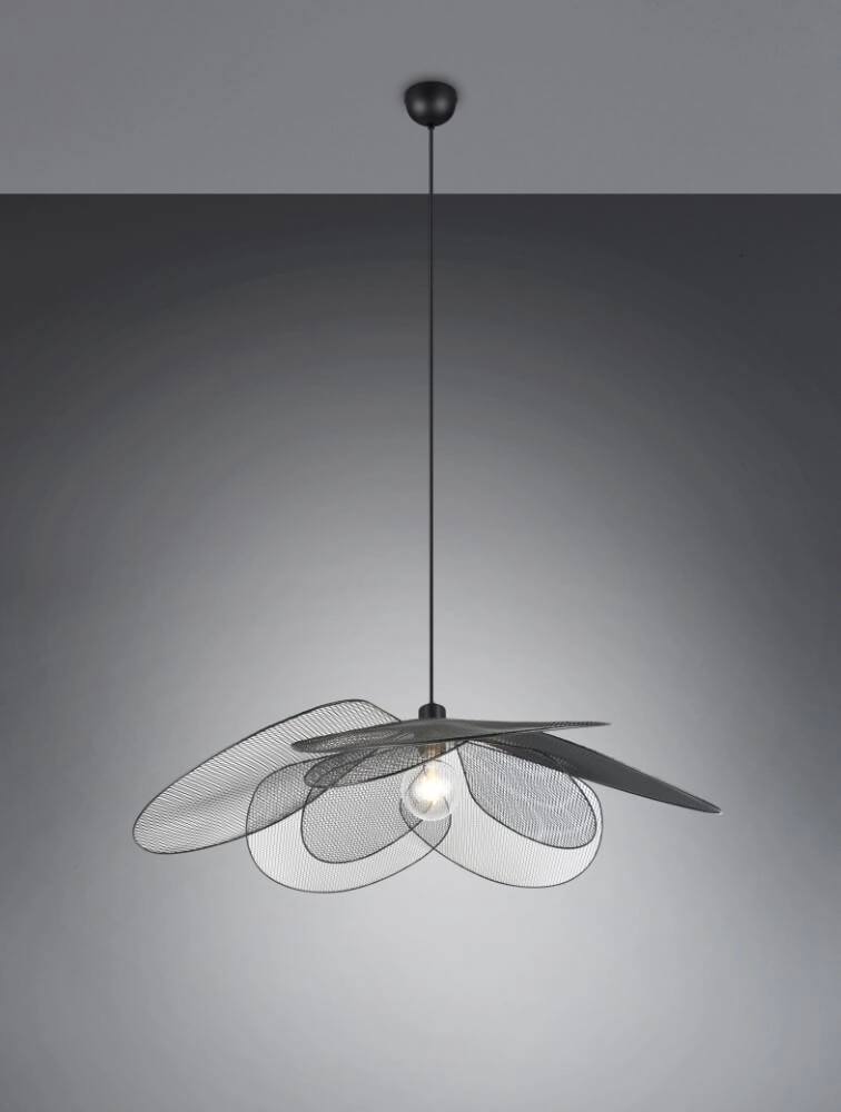 Große böhmische Pendelleuchte Fleure Ø 87cm schwarz Trio 4017807637731