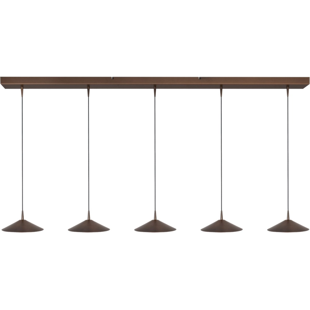 5-Licht Pendellampe Ceppo kakaobraun Ø 22 cm