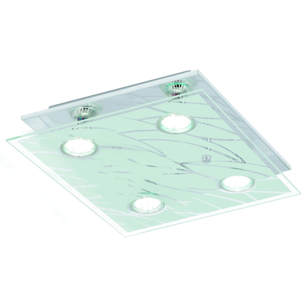 Quadratische Deckenlampe Farella Chrom