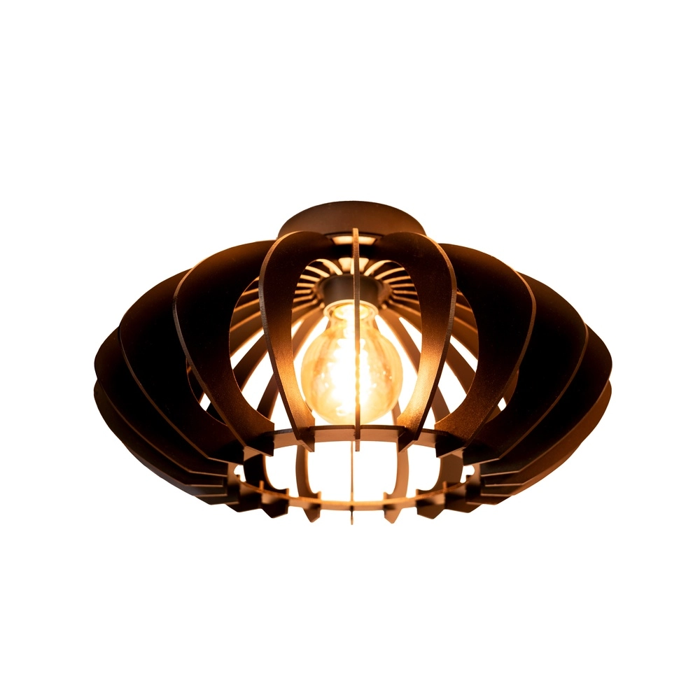 Holzdeckenlampe Cossano 3 schwarz - Ø 45 cm