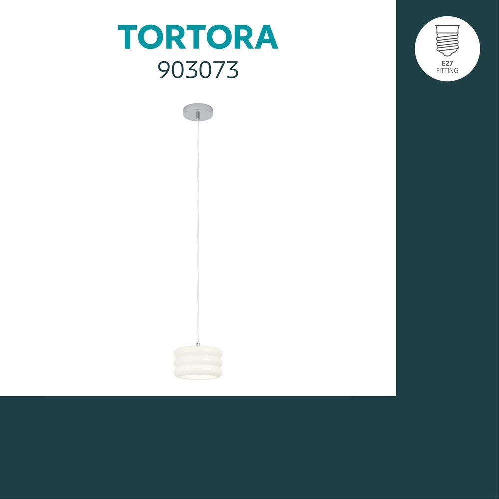 Design-Pendellampe Tortora Chrom mit weißem Ø 20 cm