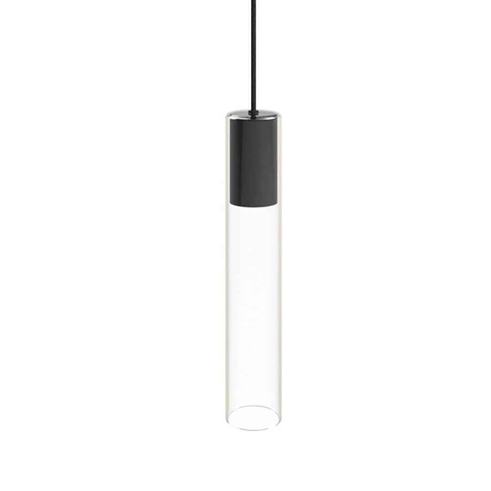 Hängelampe aus Glas Cylinder Schwarz