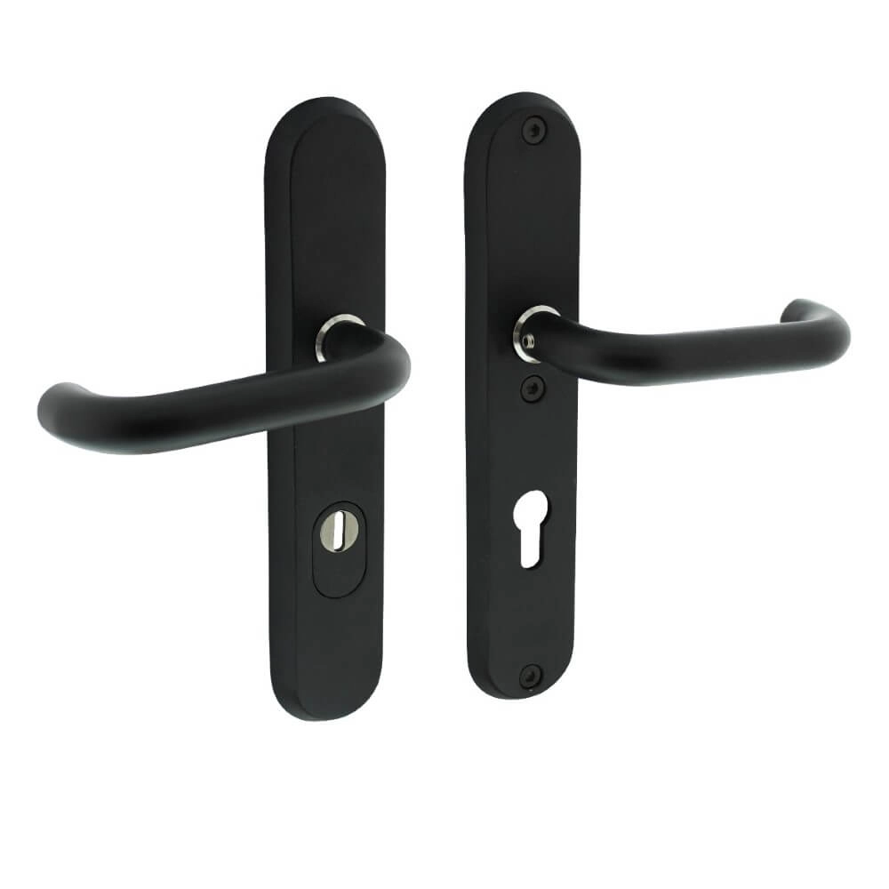 Hintertür-Hardware Aurano PC 72mm Kernzugschutz oval schwarz Intersteel 8714186429181