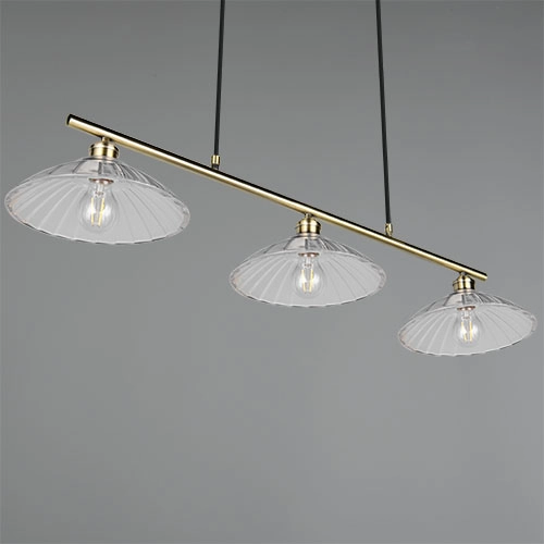 Klassische Pendellampe Eluna 3-Licht alte Messing Trio 4017807682526