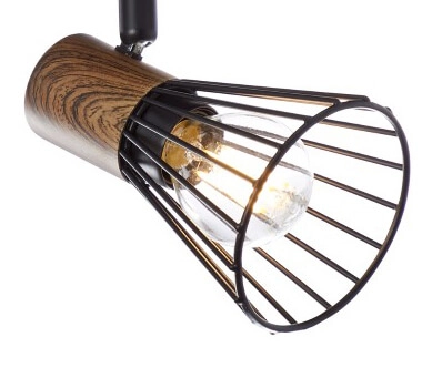 Deckenleuchte Manama 2 Lichtschwarz mit Holzbraun Brilliant 4004353326530