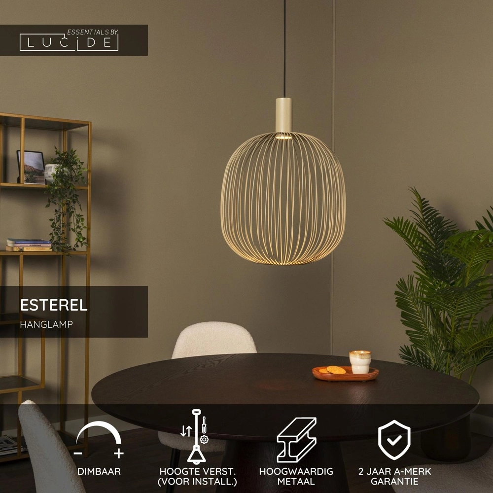 Pendellampe Ø 40 cm Esterel sandbrauner Mini GU10 Lucide 5411212212320