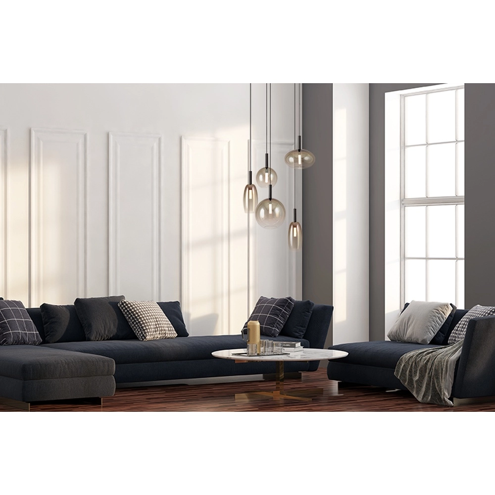 5L Vide Pendellampe Lido Ball mit goldverblasstem Glas Masterlight 8718121335551