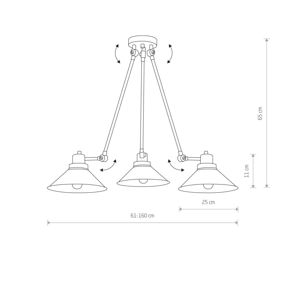 Deckenleuchte mit 3 Leuchten Techno Lyora 5903139914291