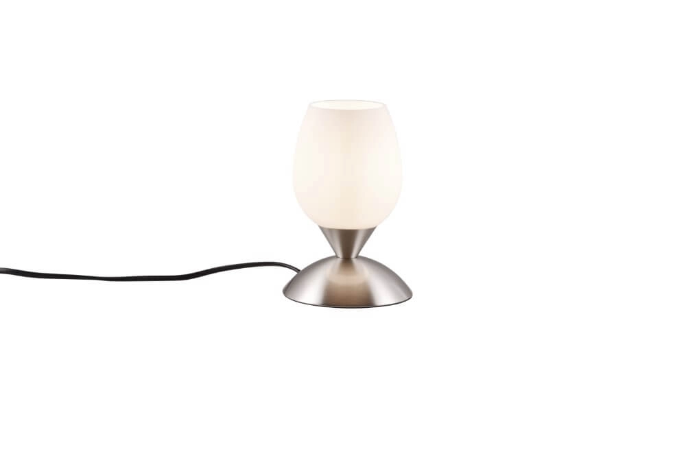 Tischleuchte Nickel Cup Ii weißes Glas