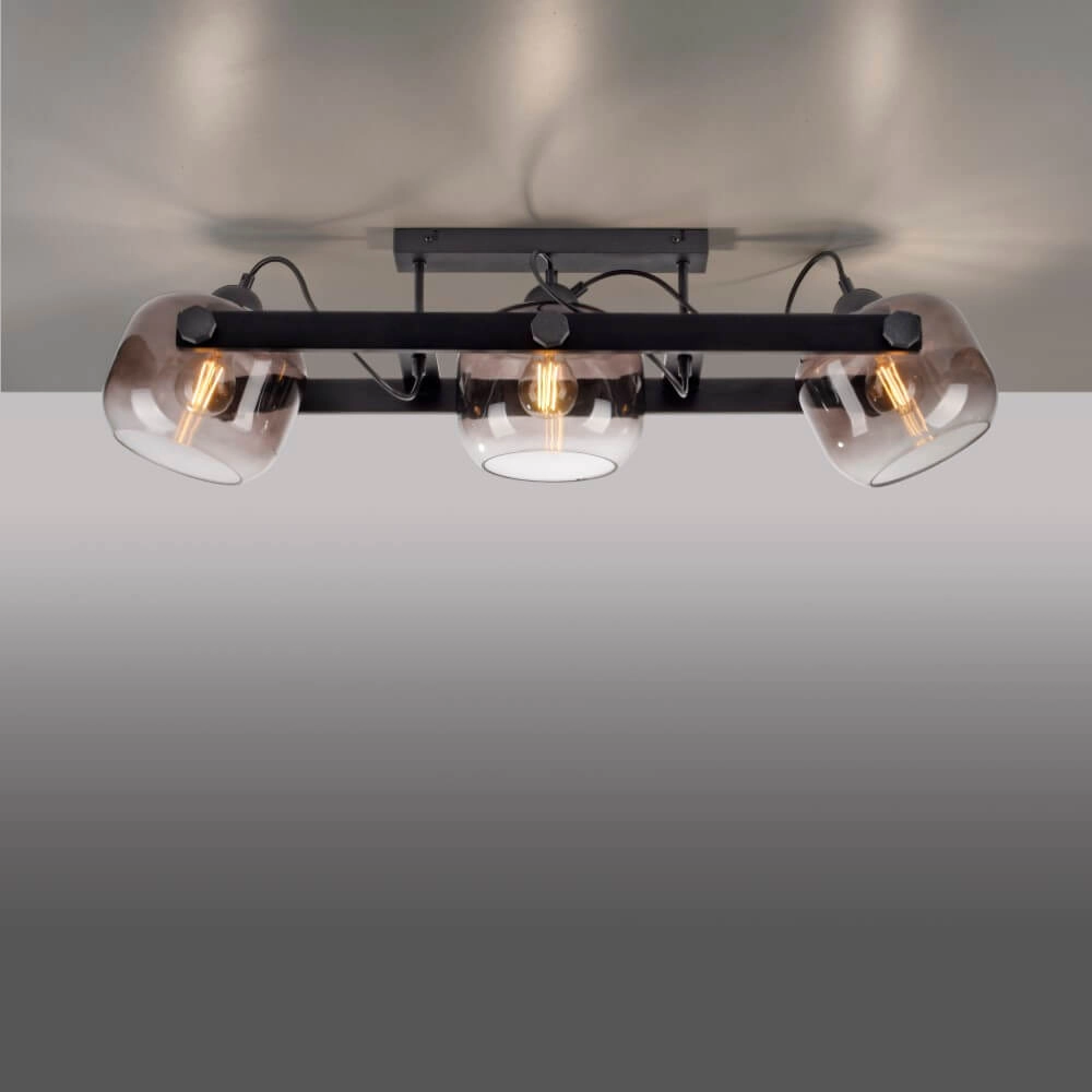 Deckenleuchte Cup 2.0 3-flammiges Rauchglas Just Light 4043689004743