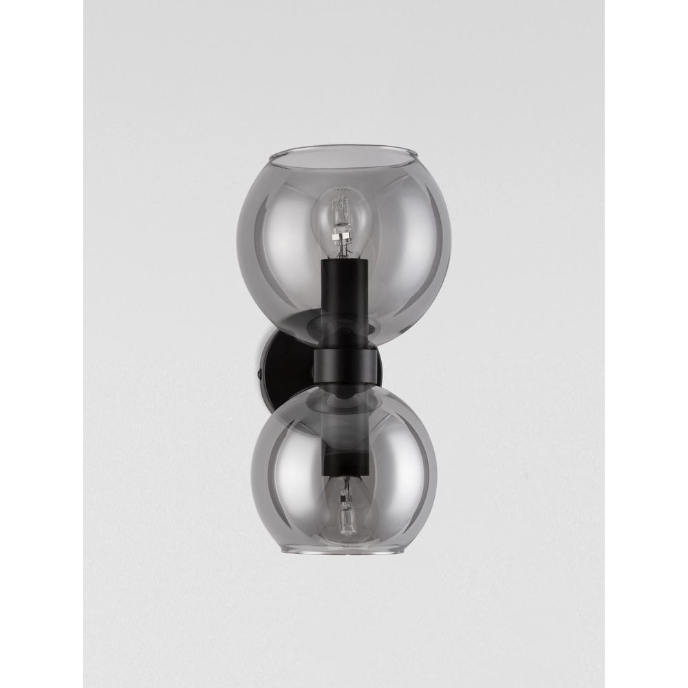 Wandleuchte Palmer schwarz mit Rauchglas Lyora 5212017430939