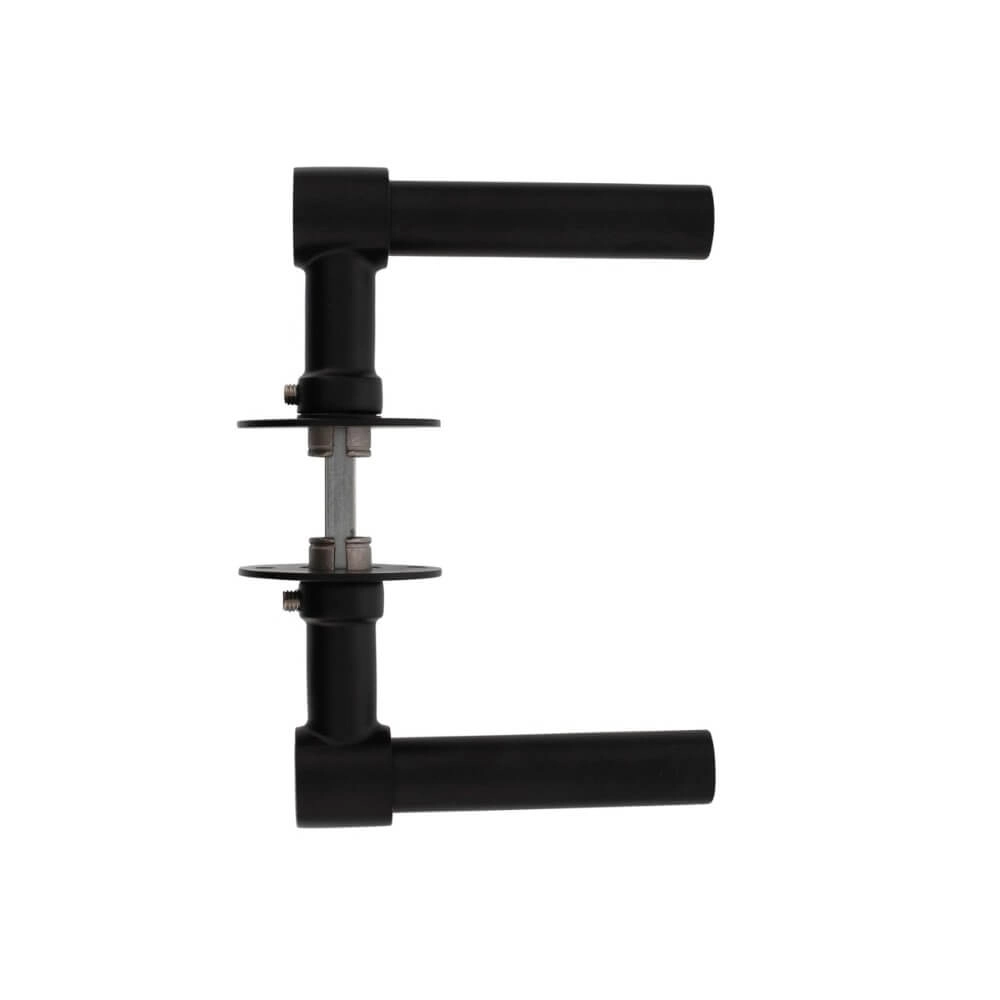 Türgriff L/L Krucko mit flacher Rosette 2mm schwarz Intersteel 8714186458228