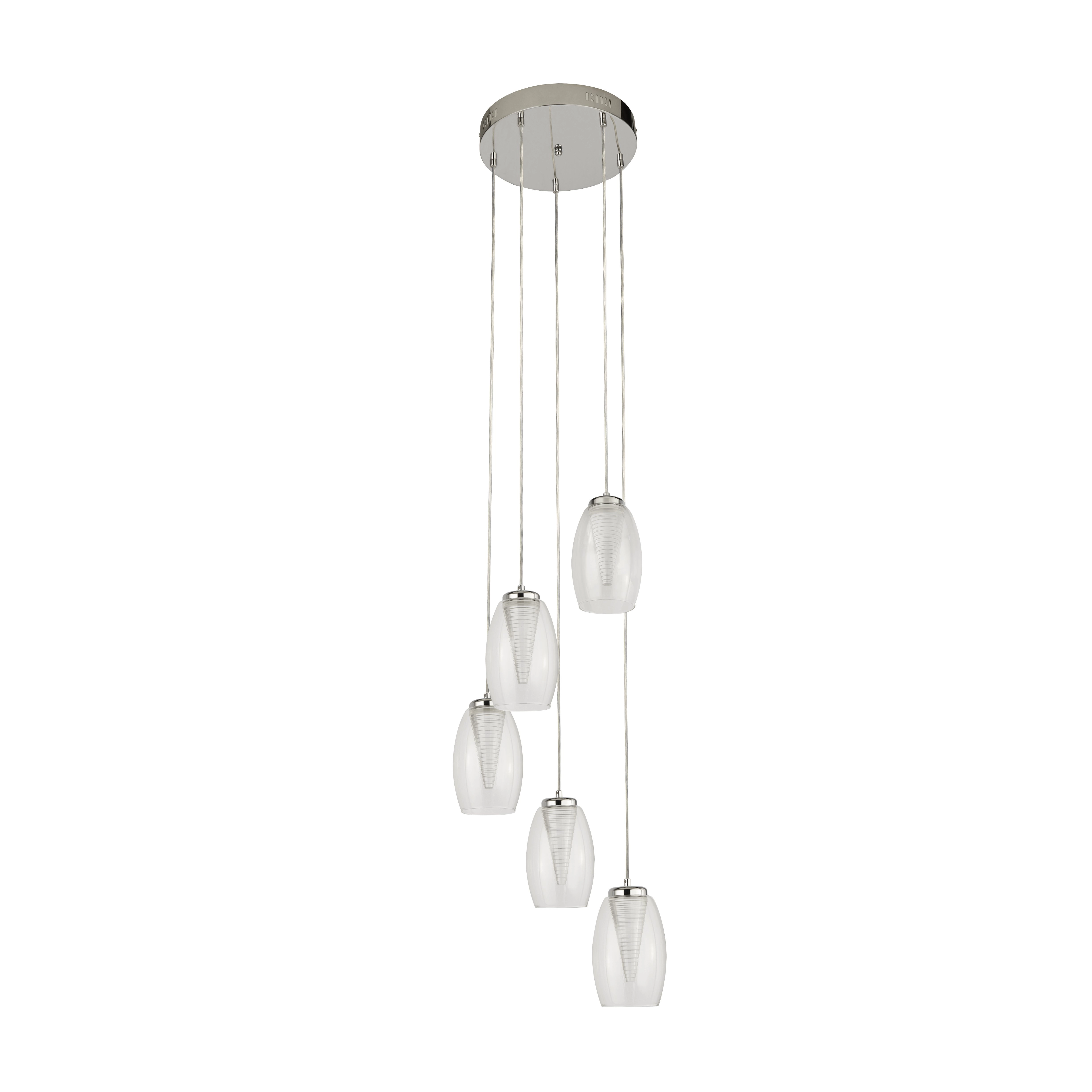 5-Licht Hängelampe Cyclone grau