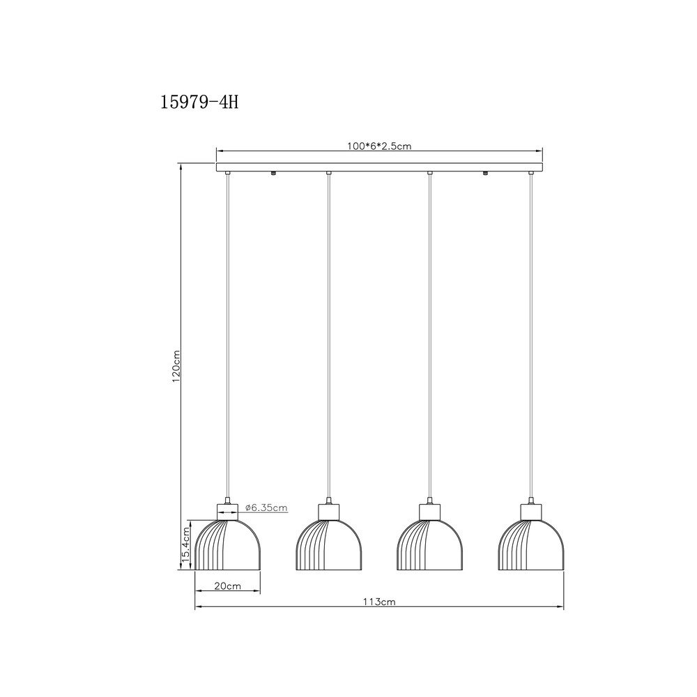 4-Licht Pendellampe Swanson Schwarz Globo 9007371583652