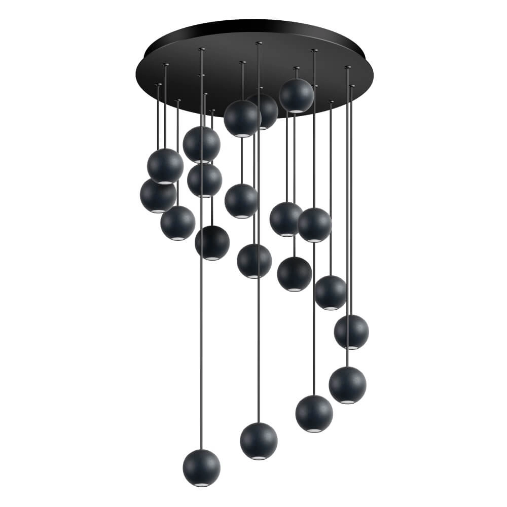 Design-Pendelleuchte Grace 20-flammig schwarz ETH 8720195309123
