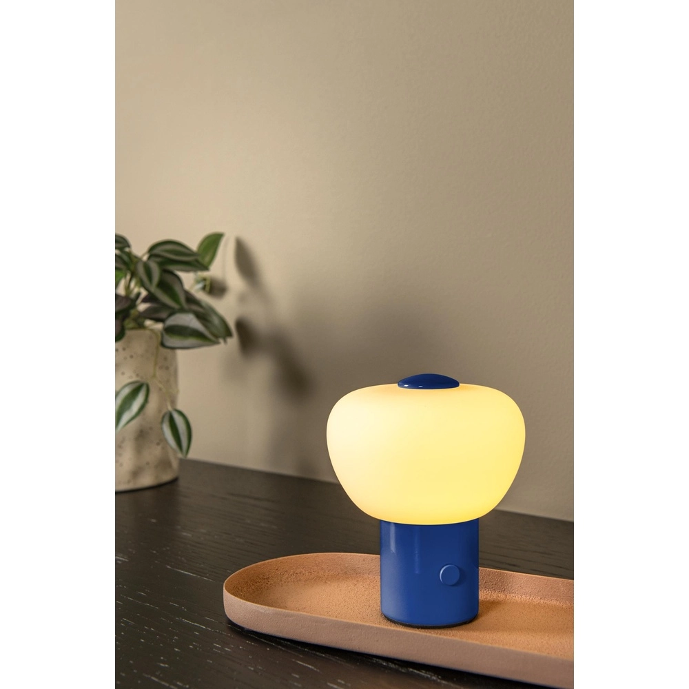 Wiederaufladbare Tischlampe Gustav Blau Lucide 5411212442031