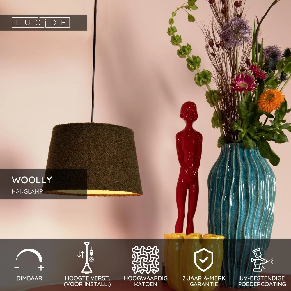 Pendellampe Woolly Grün Lucide 5411212105820