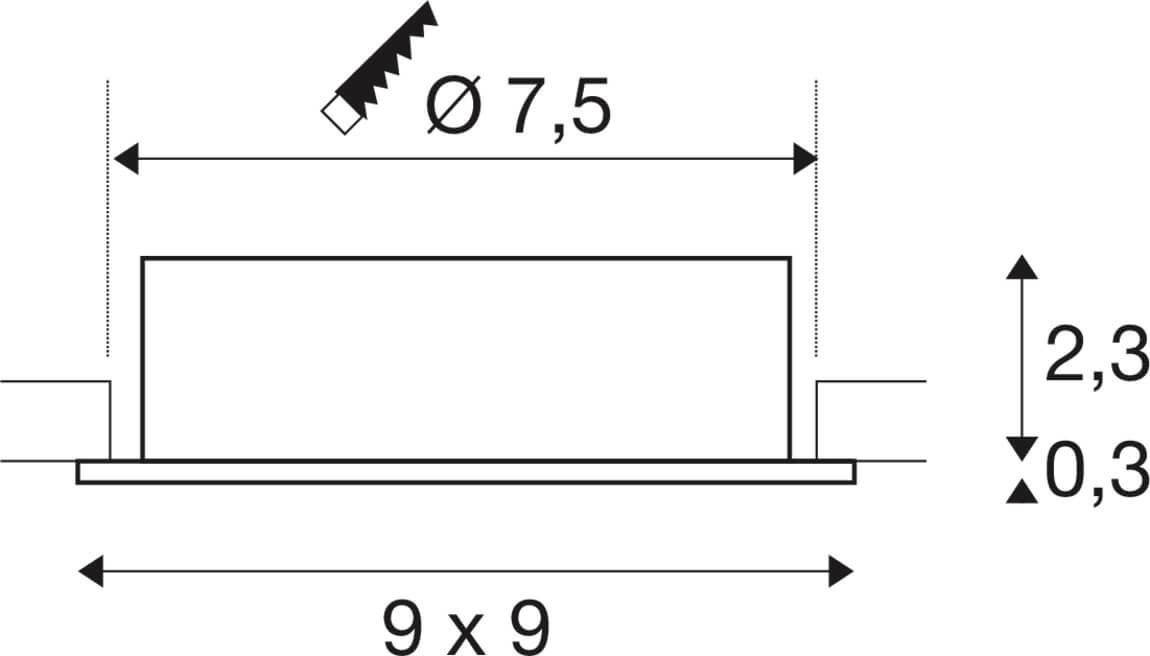 Einbaustrahler New Tria 75 quadratisch - Aluminium - GU10 SLV 4024163276108