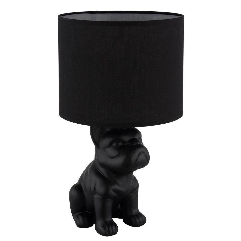 Tischlampe Dogo Hund Schwarz mit Mütze Globo 9007371566686