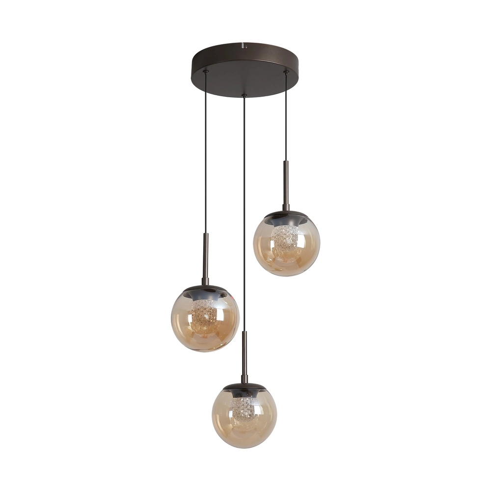 Design-Pendellampe Solis Bronze Ø 35cm 3-Licht Searchlight 5,05342E+12