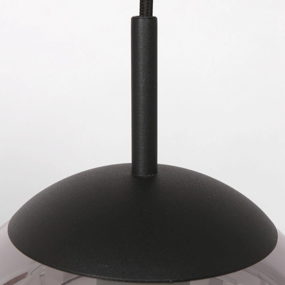 6-flammige Hängelampe aus Glas Bolique schwarz mit Rauchglas Steinhauer 8712746166422