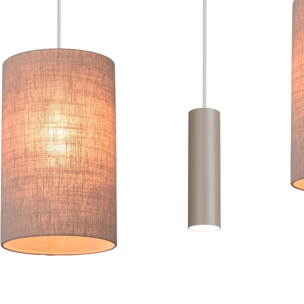 6-Licht Pendellampe Lisbourg Beige Terra mit beigegrauem Farbton Masterlight