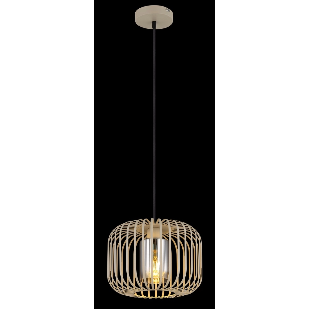 1-flammige Pendelleuchte Alfred sandbraun Ø 28cm Globo 9007371528615
