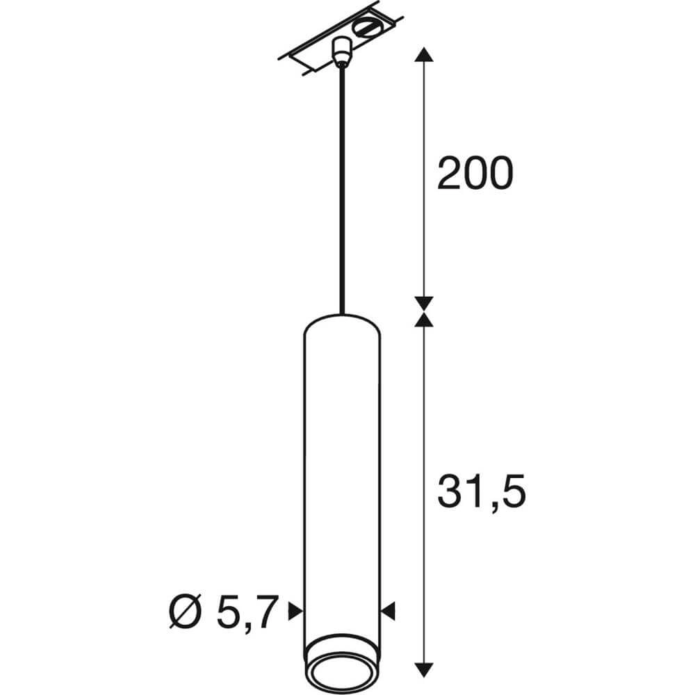 Pendelleuchte für Schiene Grip! L Weiß 1-phasig SLV 4024163295819