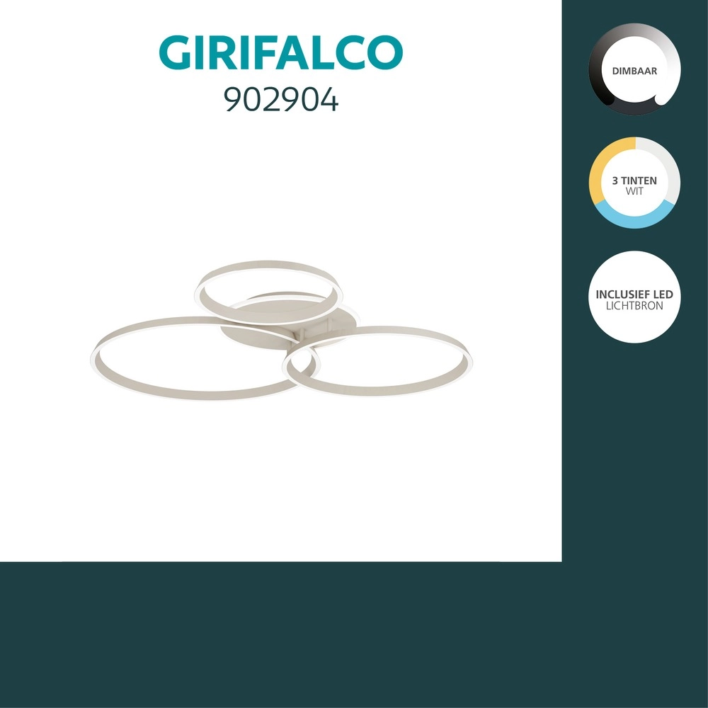 Moderne Deckenlampe Girifalco Sandbraun 96 x 84 cm Eglo 9008606408771